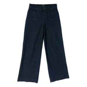 Banana Republic high rise dark crop wide leg jeans